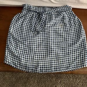 Emmelee gingham plaid tie waist skirt